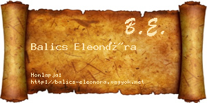 Balics Eleonóra névjegykártya